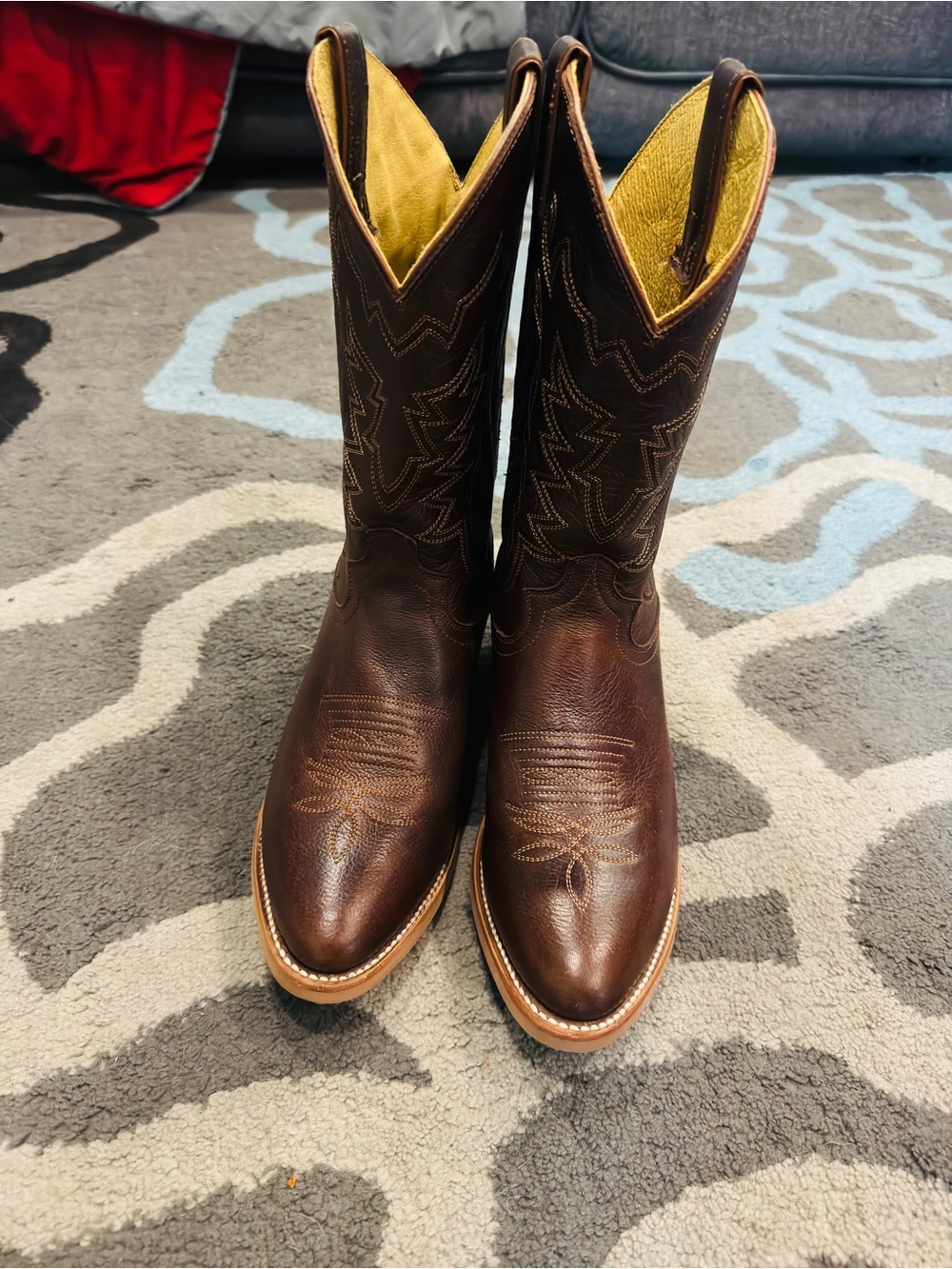 Justin Brown Leather Western Cowboy Boots Men’s Size 10 D USA Made